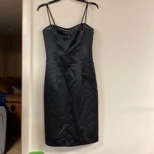 Black satin-lined cocktail dress